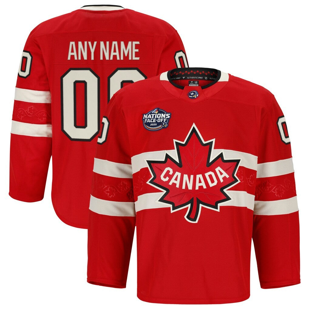 Canada 2025 4 Nations Face-Off Pro Custom Hockey Jersey – Red