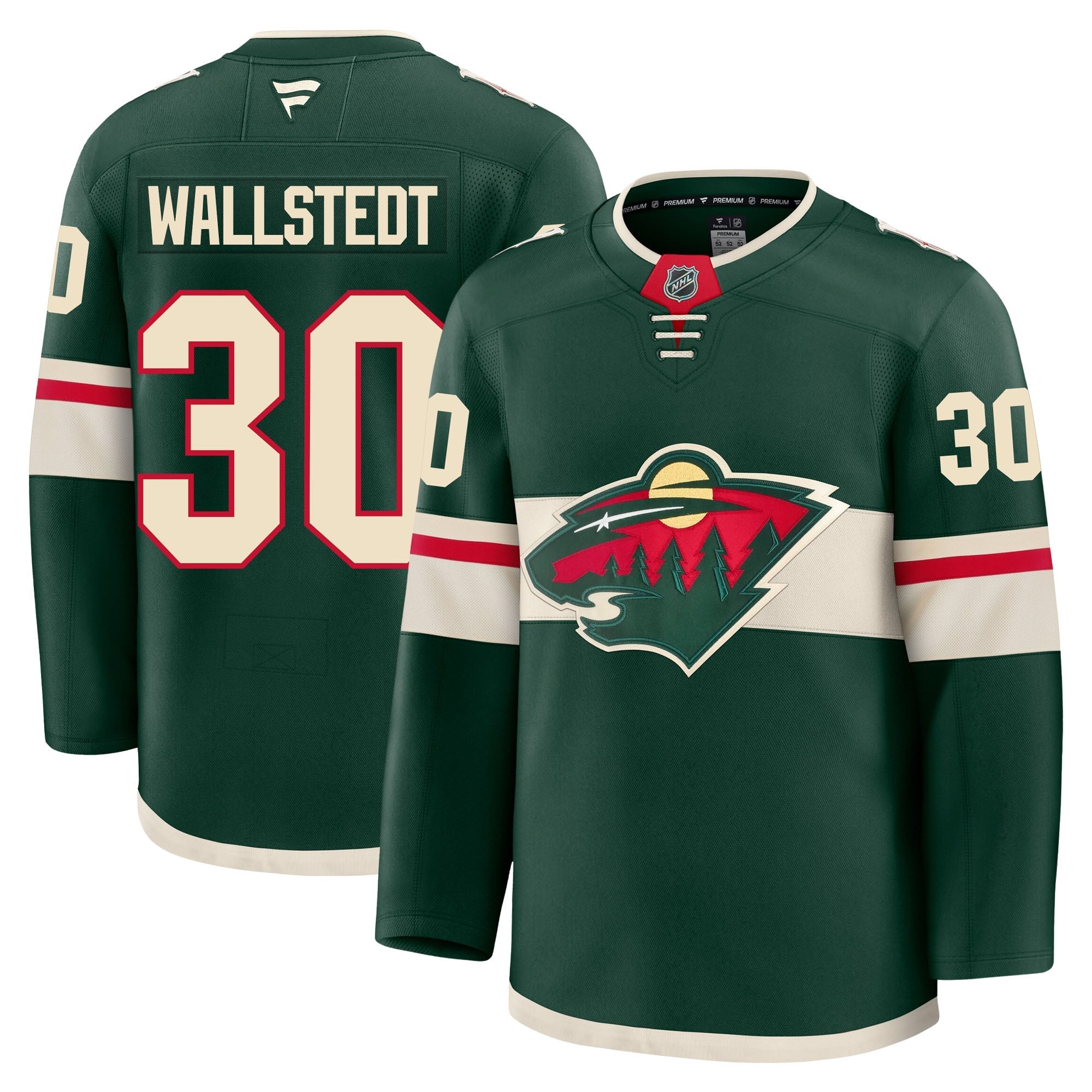 Jesper Wallstedt Minnesota Wild Fanatics Premium Home Jersey