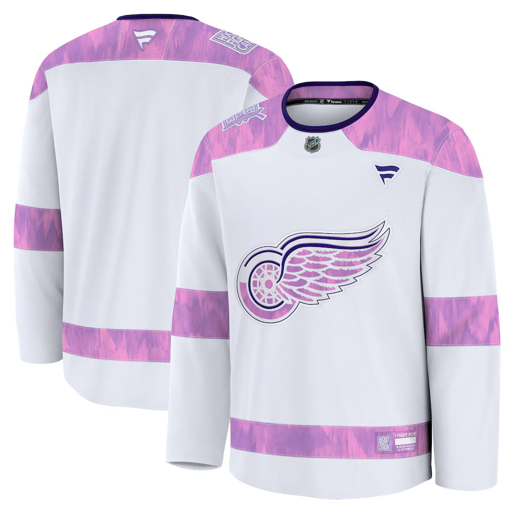 Detroit Red Wings 2026 Hockey Fights Cancer Practice Jersey - White